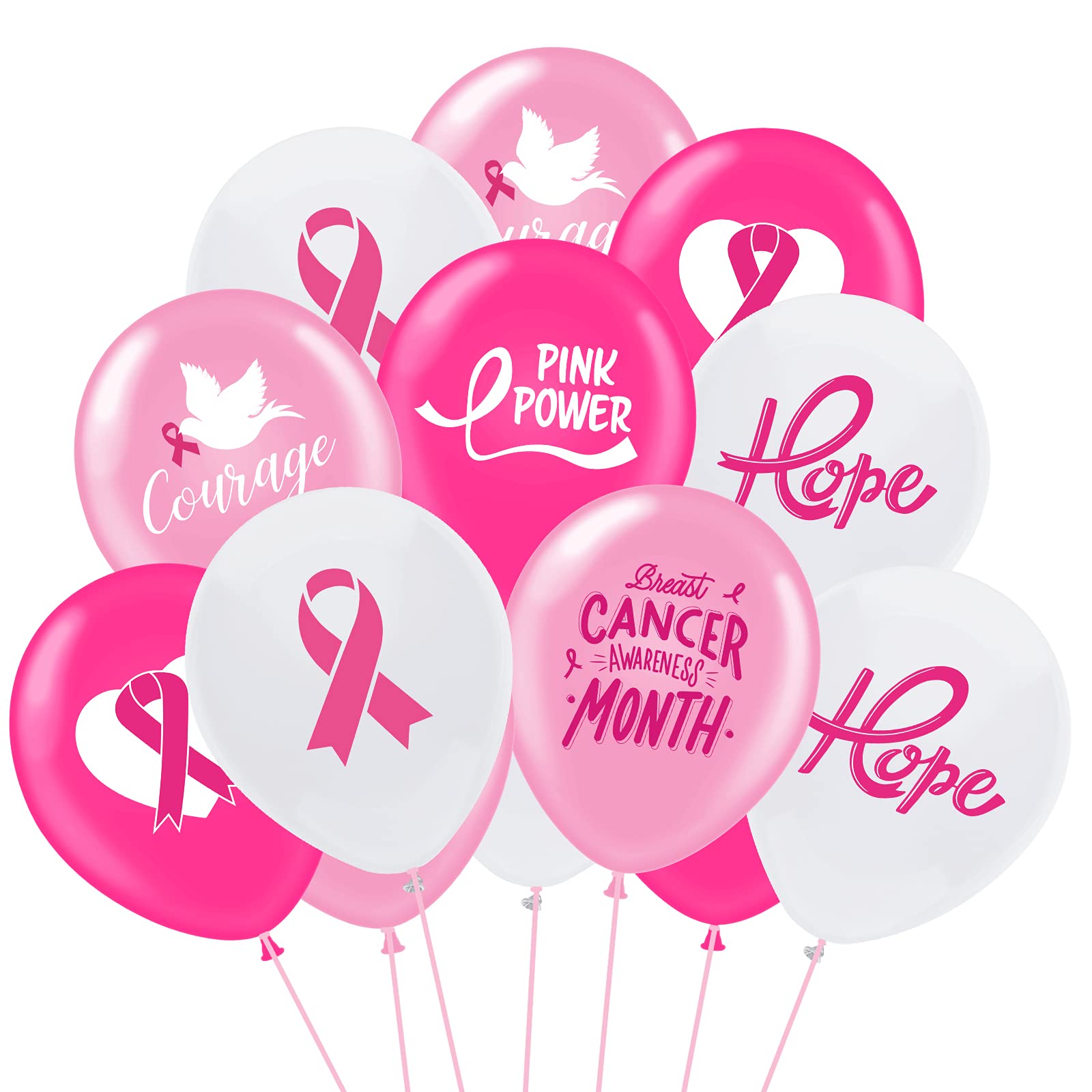 Amazon.com: 60PCS Breast Cancer Awareness Balloons – Pink Ribbon